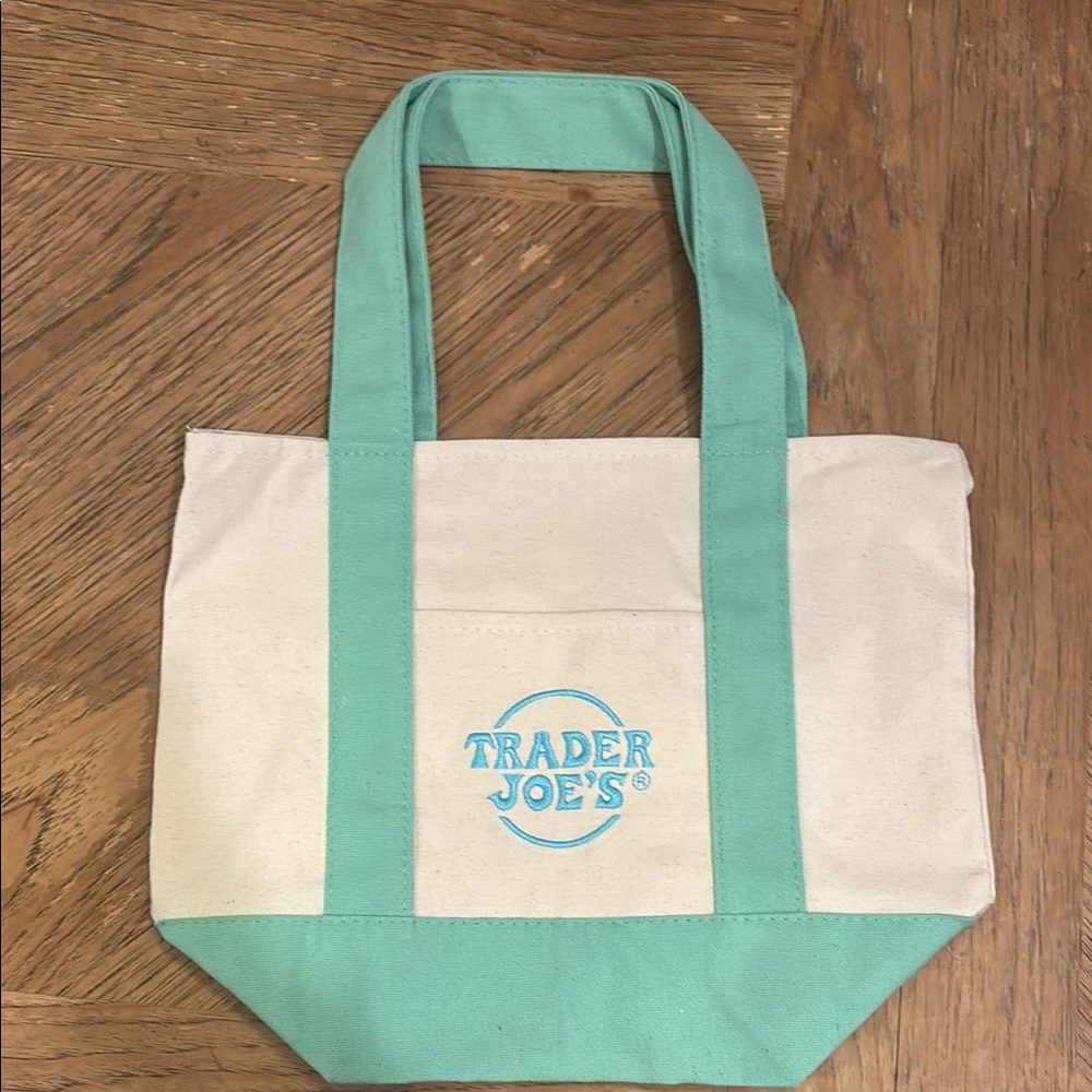 Cream and Green Tote Bag